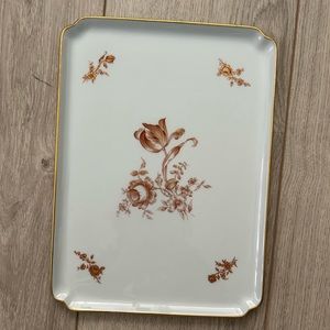 Limoges Rectangular Gold Roses Tray No chips or Cracks.